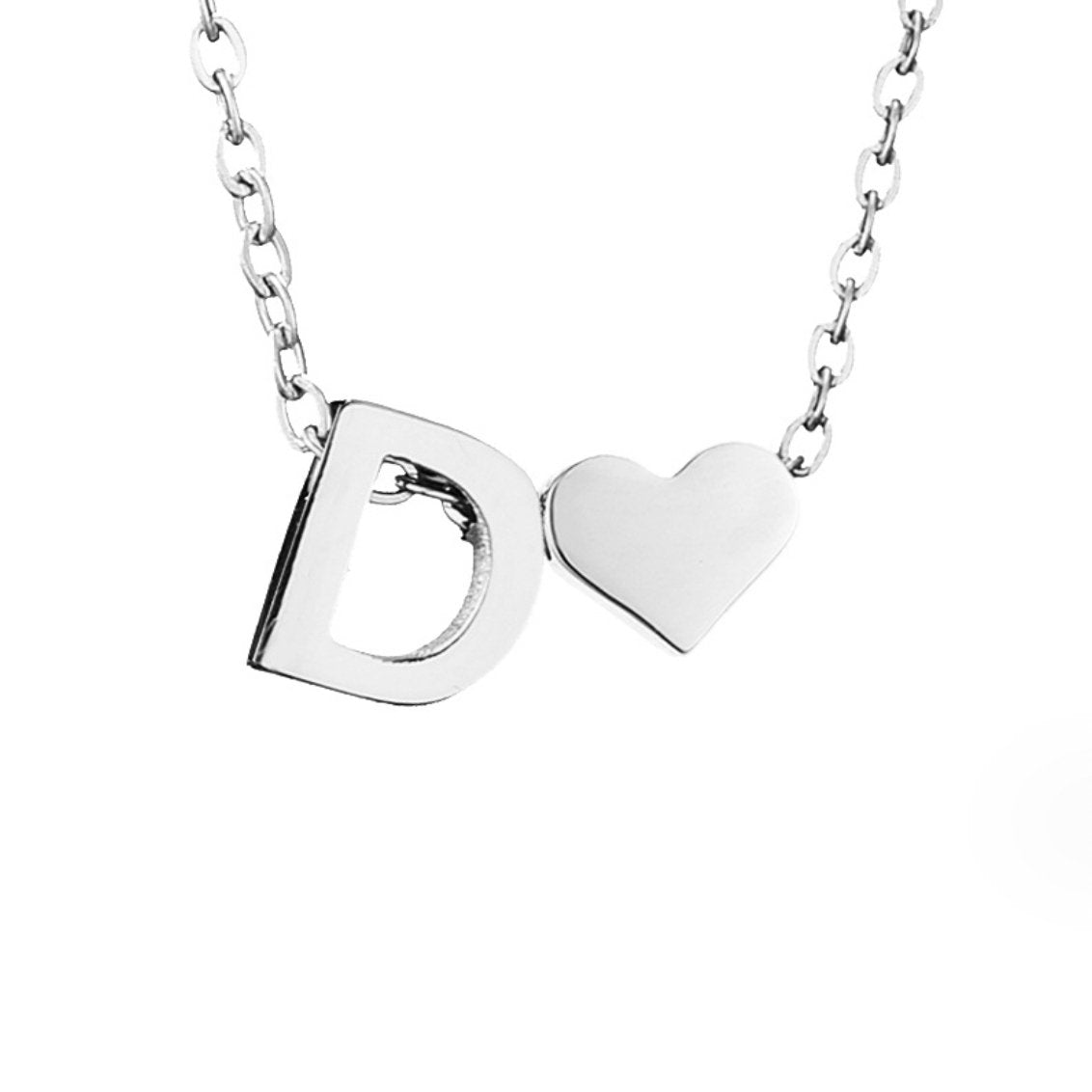 Forever Love & Letter Silver-Tone Necklace