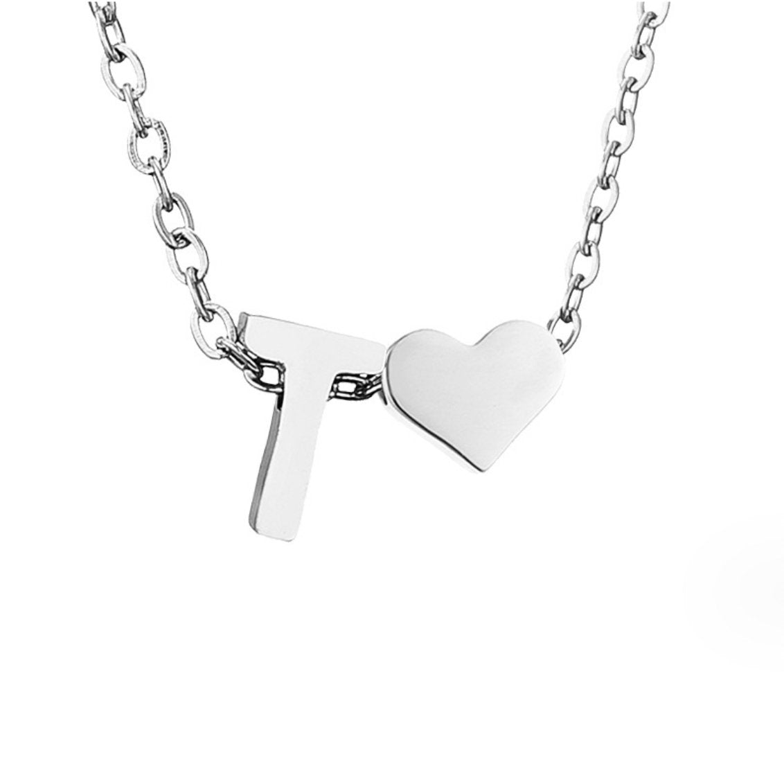 Forever Love & Letter Silver-Tone Necklace