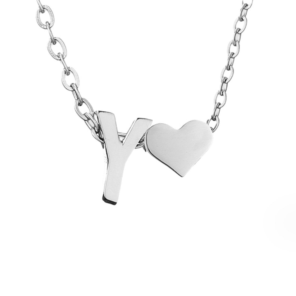 Forever Love & Letter Silver-Tone Necklace
