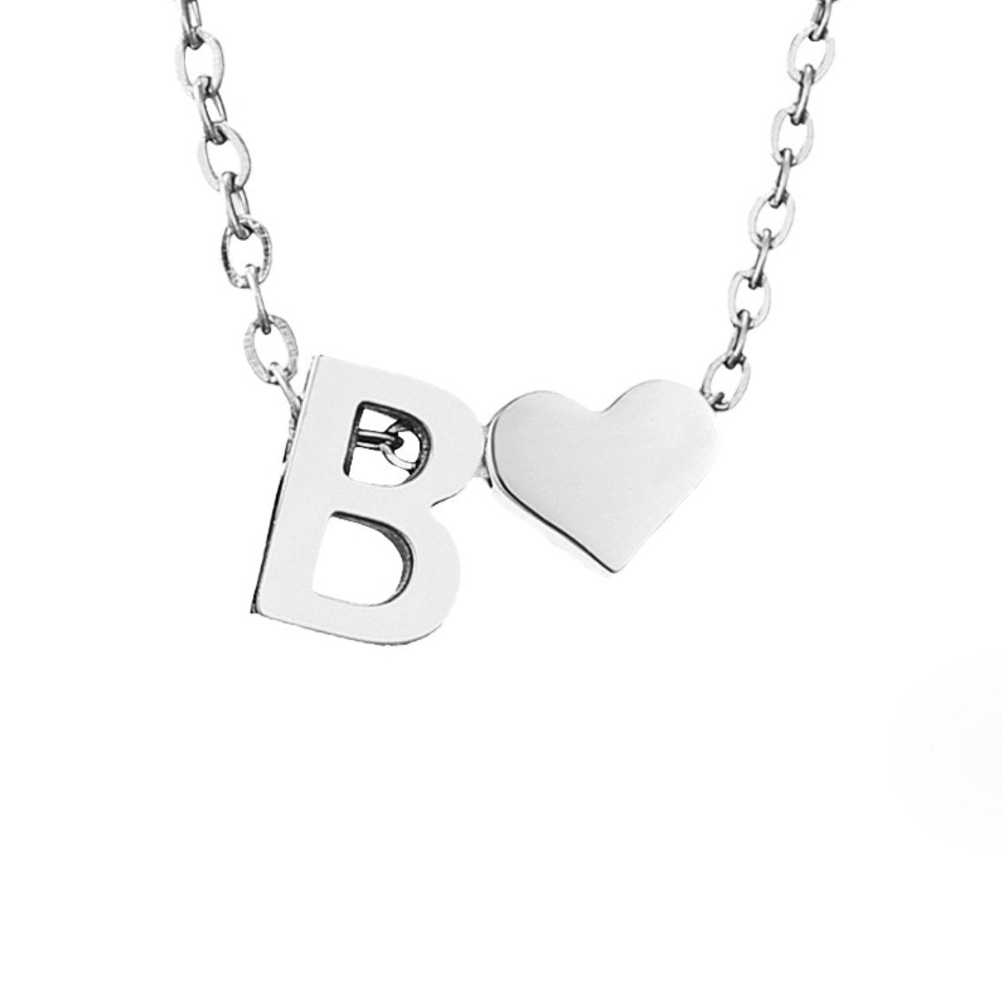 Forever Love & Letter Silver-Tone Necklace