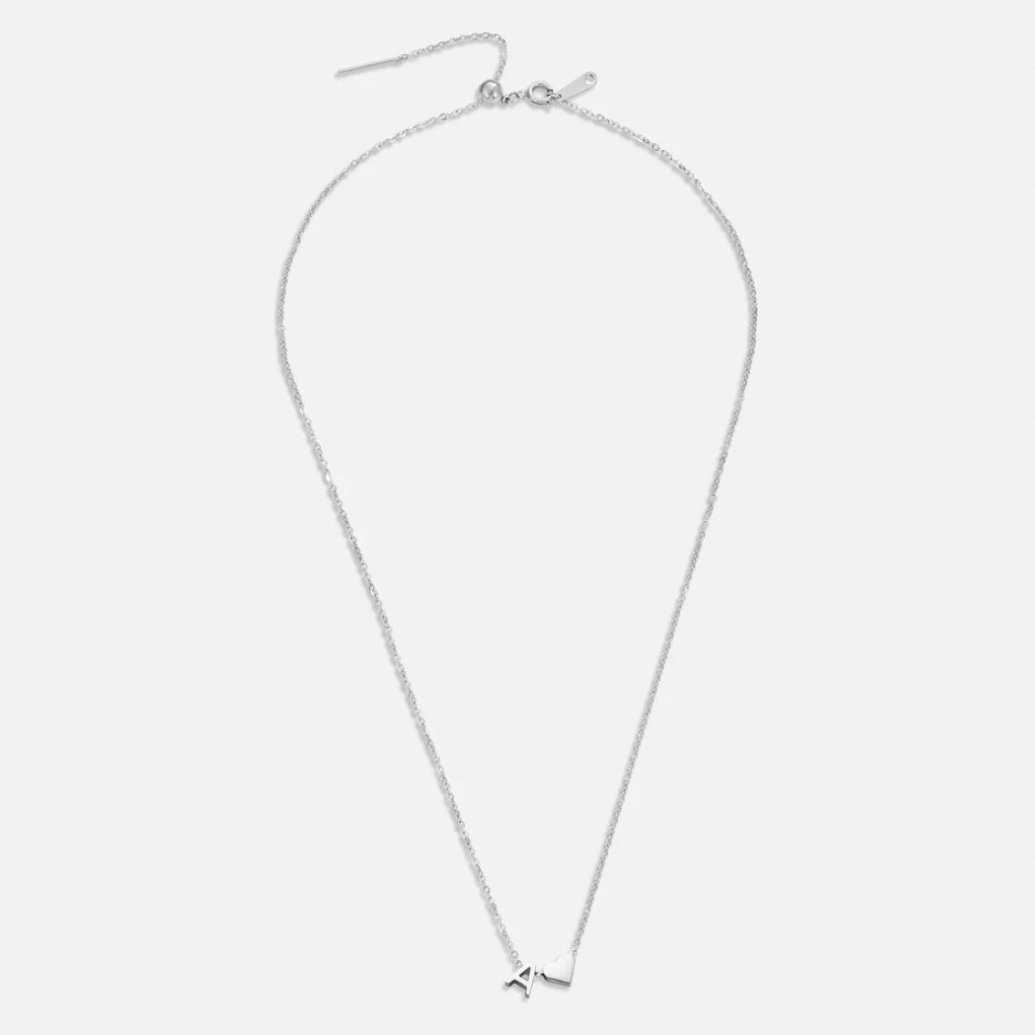Forever Love & Letter Silver-Tone Necklace