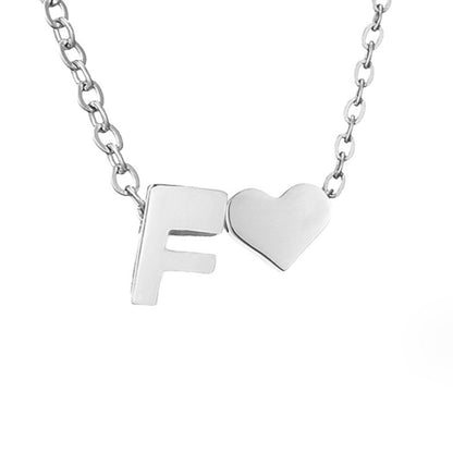 Forever Love & Letter Silver-Tone Necklace
