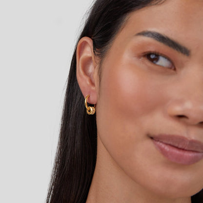 Gigi Crystal Gold-Tone Hoop Earrings