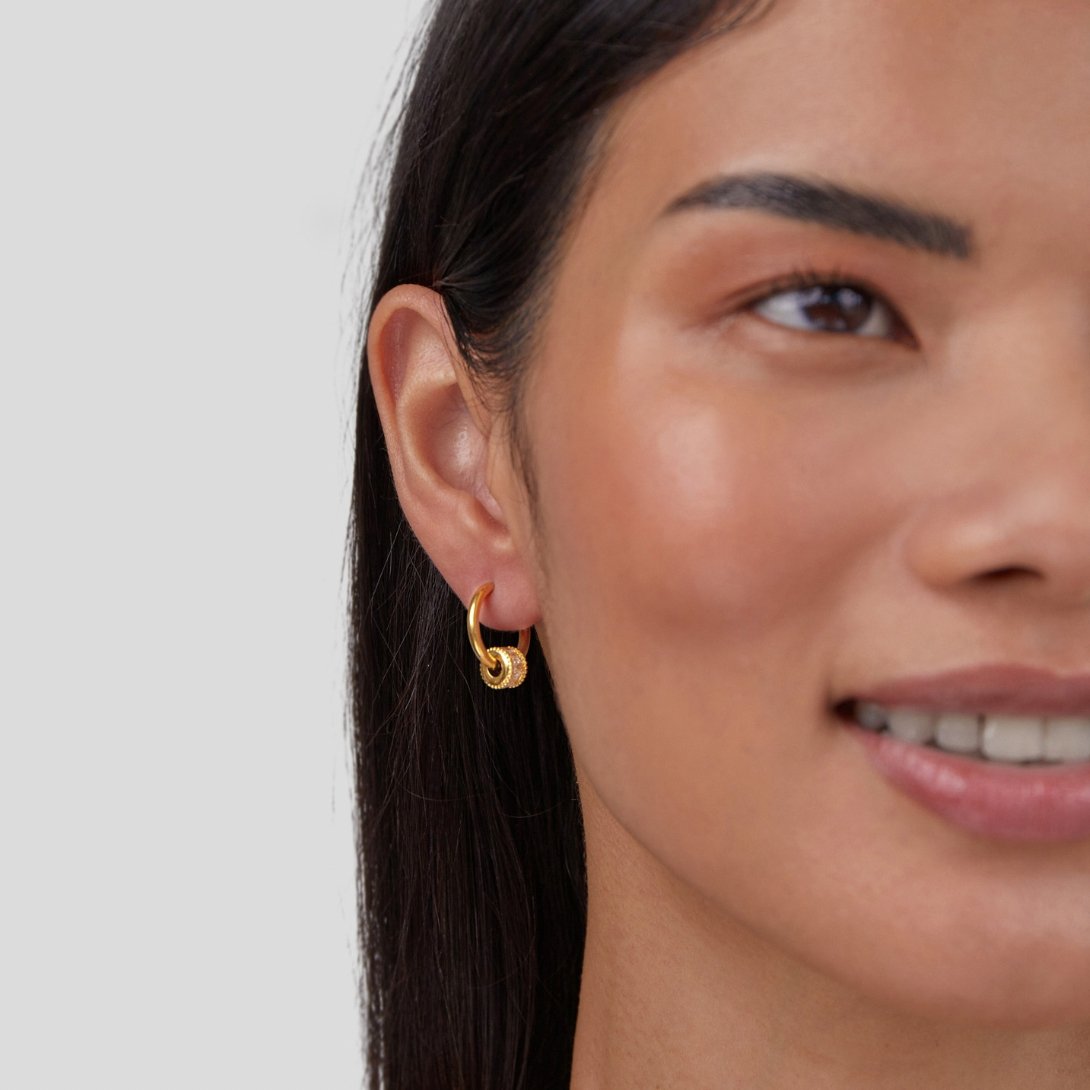 Gigi Crystal Gold-Tone Hoop Earrings