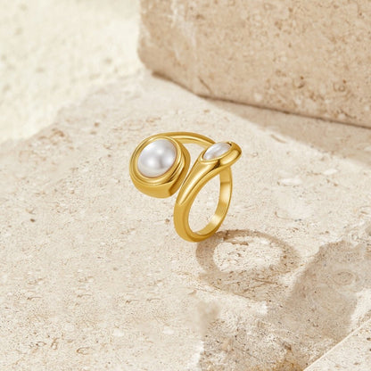 Gold-Tone Amara Pearl Wrap Ring