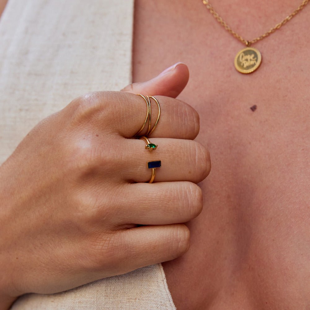 Gold-Tone Amore Crystal Ring