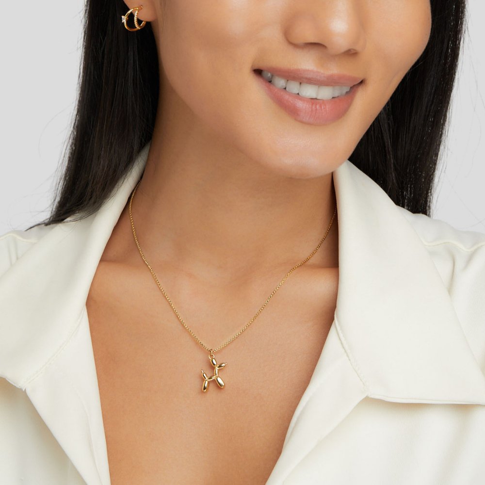 Gold-Tone Balloon Animal Necklace