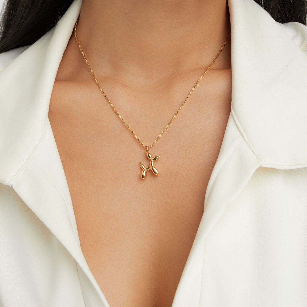 Gold-Tone Balloon Animal Necklace