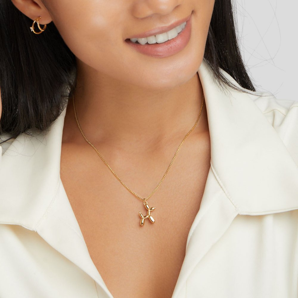 Gold-Tone Balloon Animal Necklace