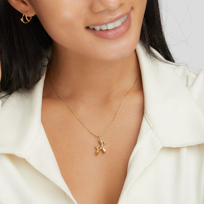 Gold-Tone Balloon Animal Necklace