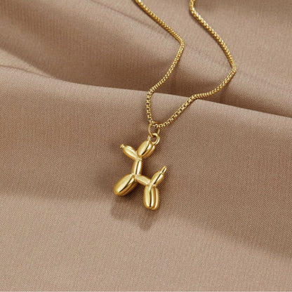 Gold-Tone Balloon Animal Necklace