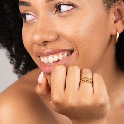Gold-Tone Chain Layered Ring