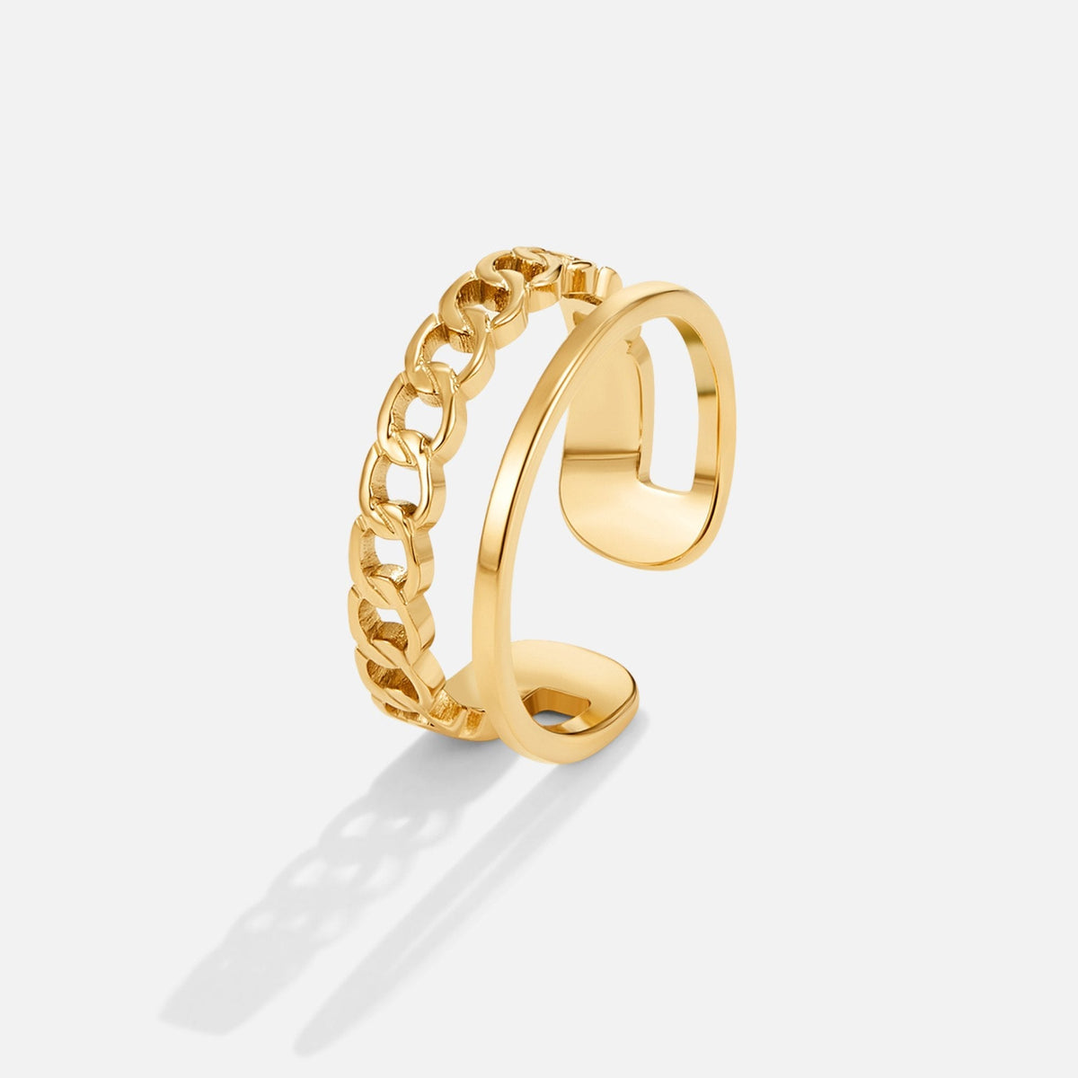 Gold-Tone Chain Layered Ring