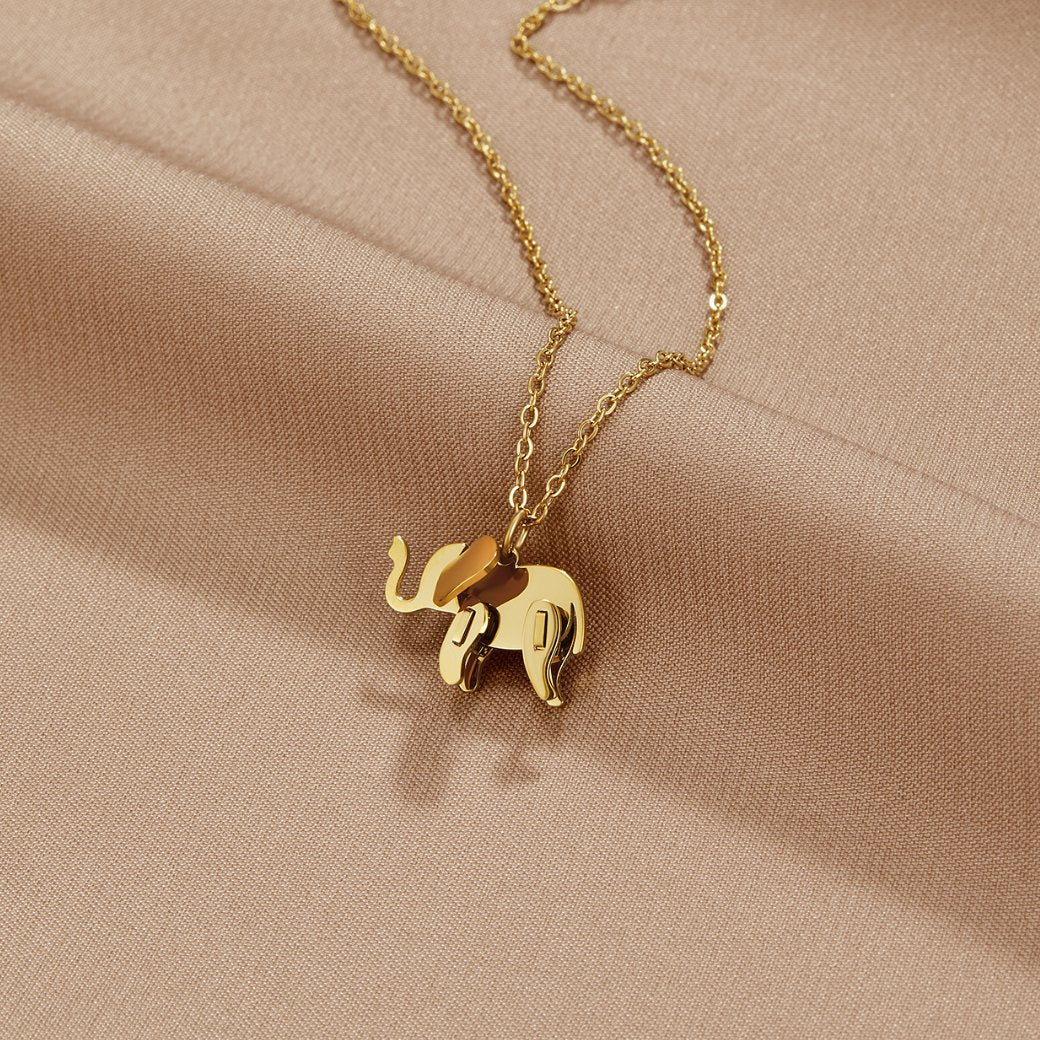 Gold-Tone Elephant Necklace