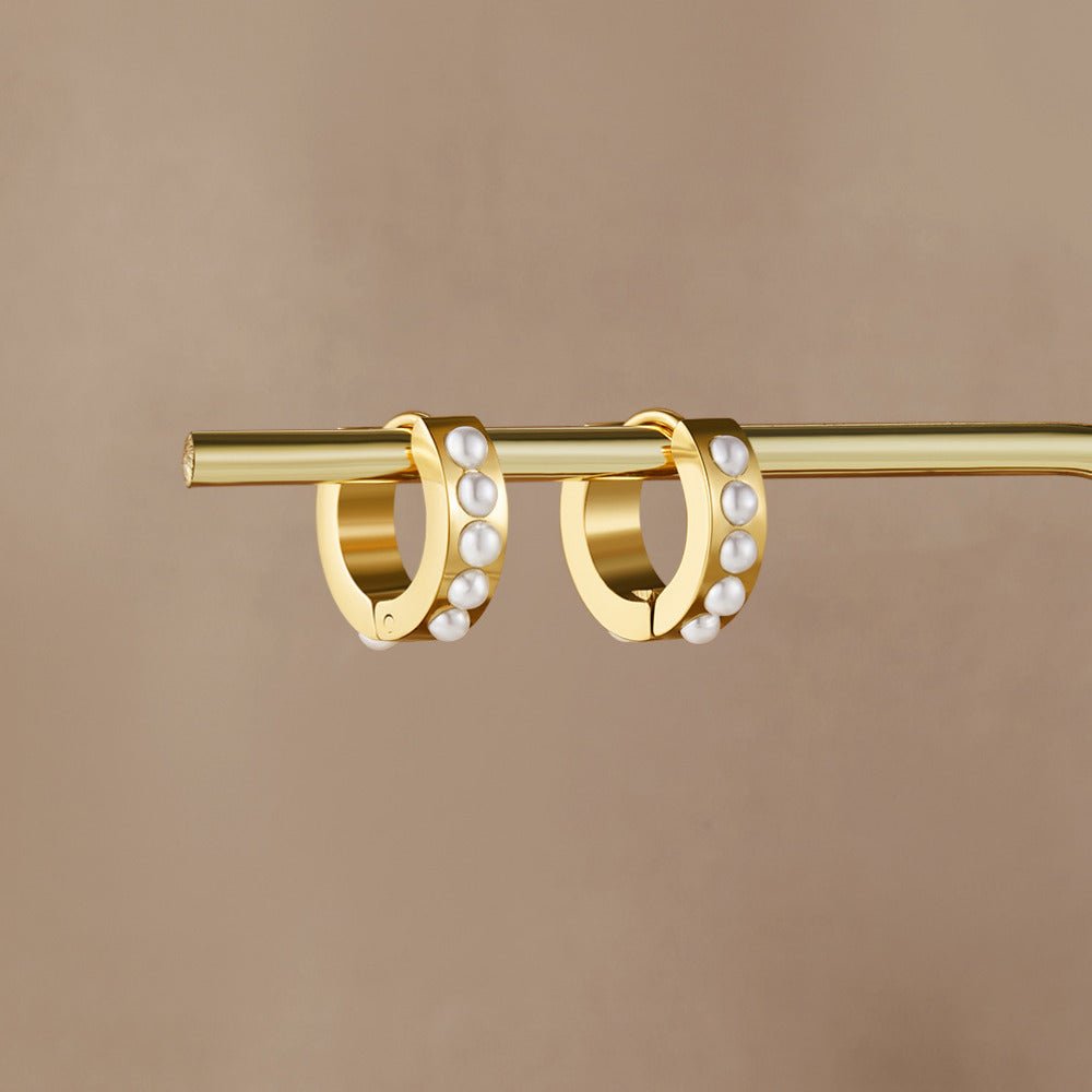 Gold-Tone Eula Pearl Hoop Earrings
