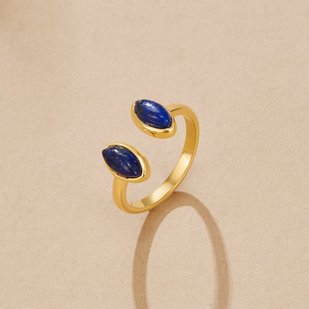 Gold-Tone Lapis Blue Wrap Ring