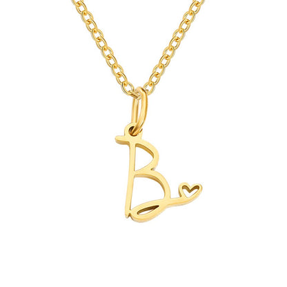 Gold-Tone Letter Heart Necklace