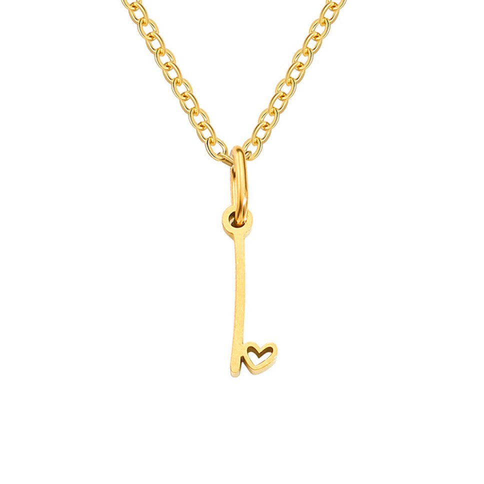 Gold-Tone Letter Heart Necklace