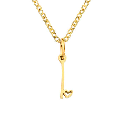 Gold-Tone Letter Heart Necklace
