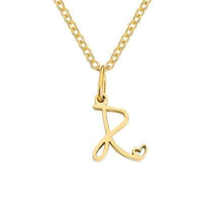 Gold-Tone Letter Heart Necklace