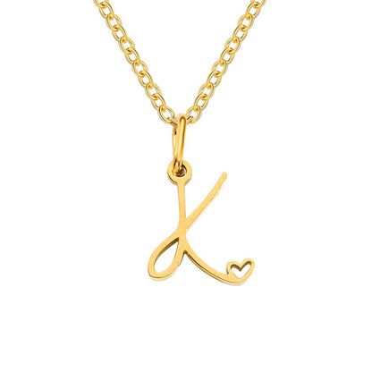 Gold-Tone Letter Heart Necklace