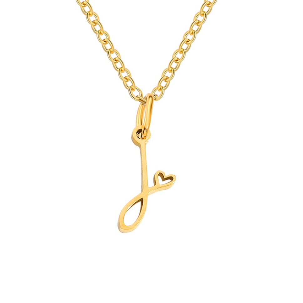 Gold-Tone Letter Heart Necklace