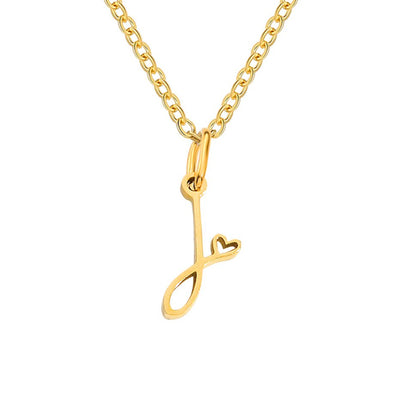 Gold-Tone Letter Heart Necklace