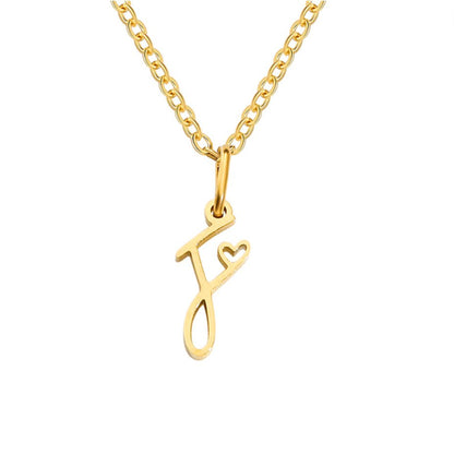 Gold-Tone Letter Heart Necklace