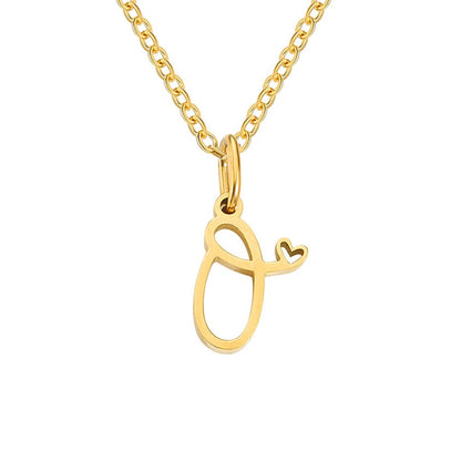 Gold-Tone Letter Heart Necklace