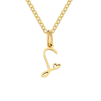 Gold-Tone Letter Heart Necklace