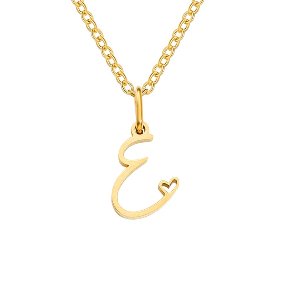 Gold-Tone Letter Heart Necklace