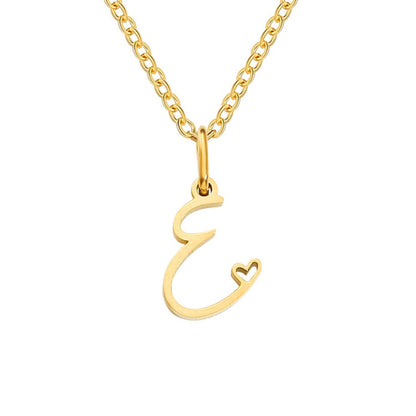Gold-Tone Letter Heart Necklace