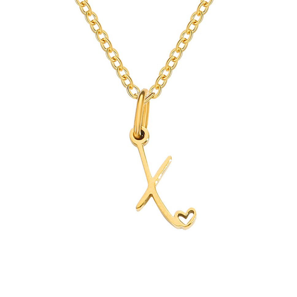 Gold-Tone Letter Heart Necklace
