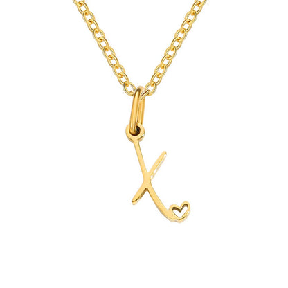 Gold-Tone Letter Heart Necklace