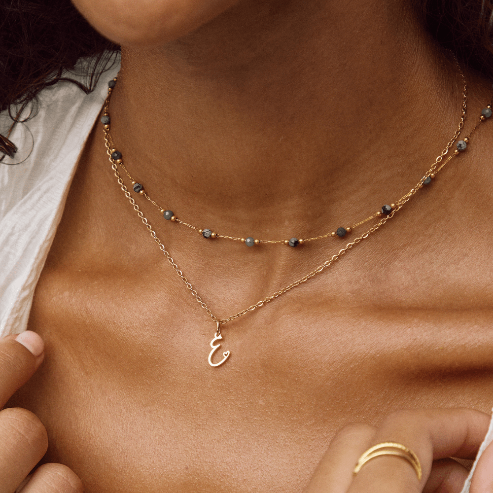Gold-Tone Letter Heart Necklace