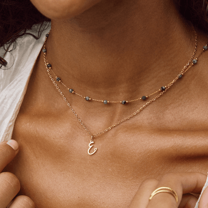 Gold-Tone Letter Heart Necklace