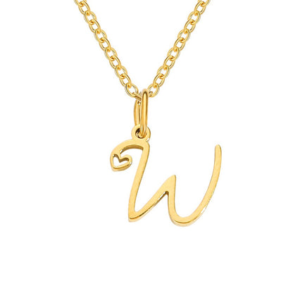 Gold-Tone Letter Heart Necklace