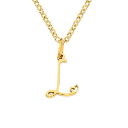 Gold-Tone Letter Heart Necklace