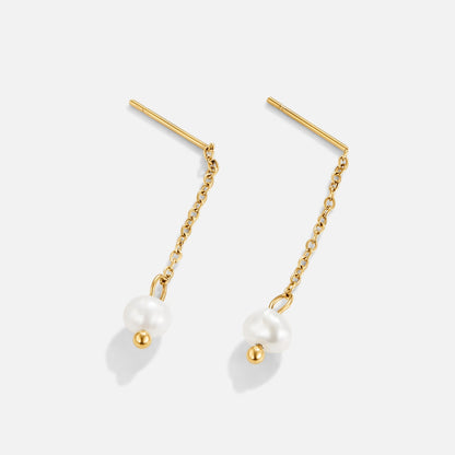 Gold-Tone Maria Pearl Drop Earrings