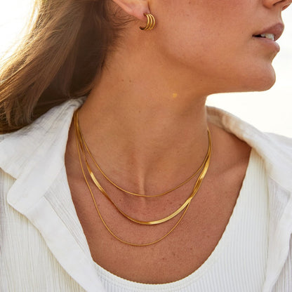 Gold-Tone Multi-Layered Chain Necklace
