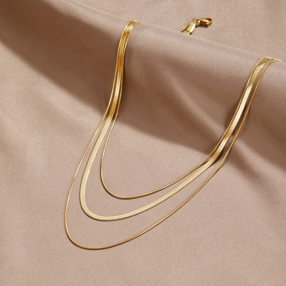 Gold-Tone Multi-Layered Chain Necklace