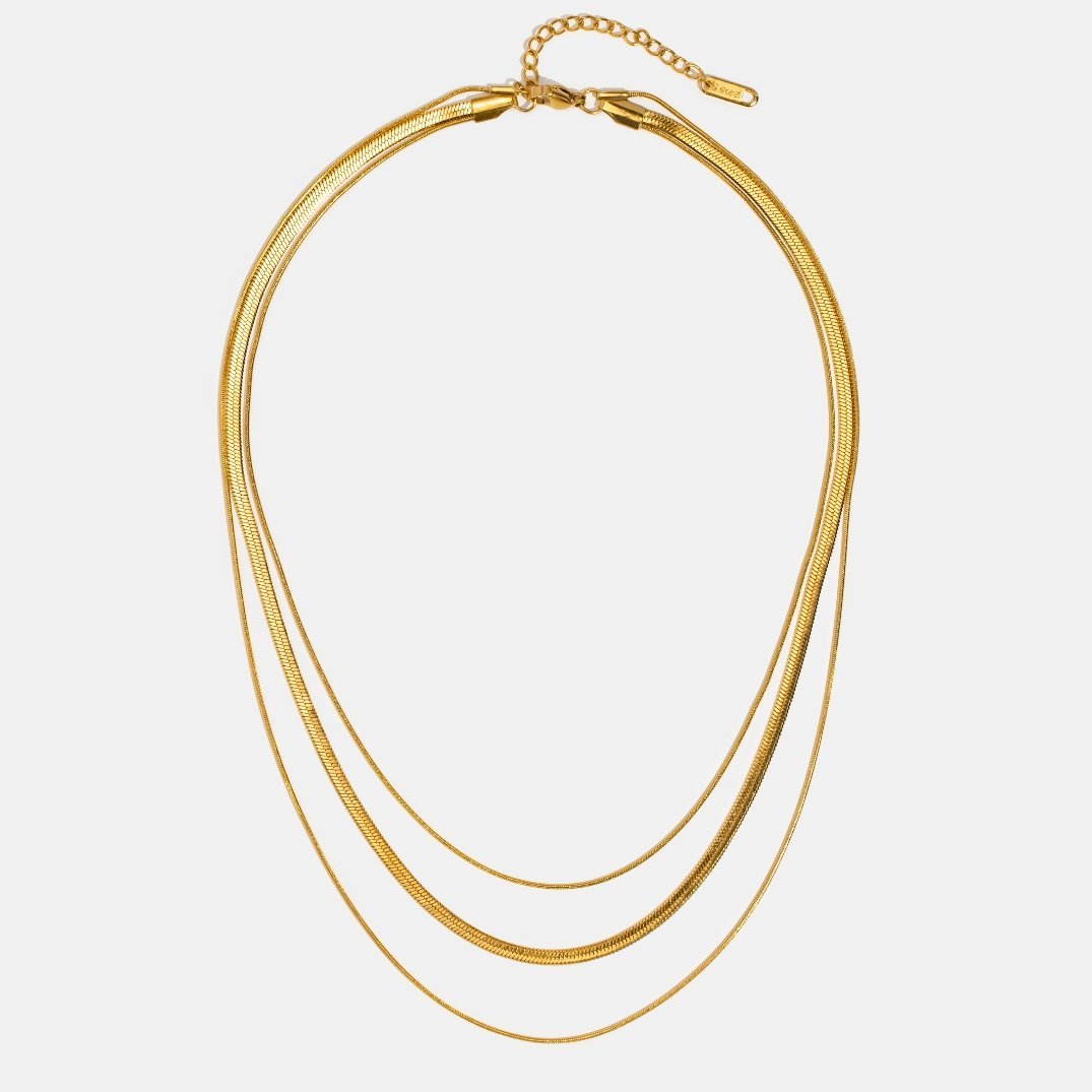 Gold-Tone Multi-Layered Chain Necklace
