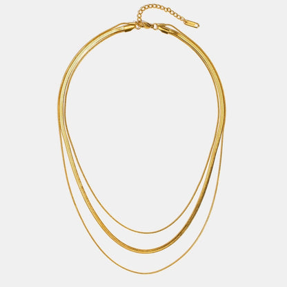 Gold-Tone Multi-Layered Chain Necklace
