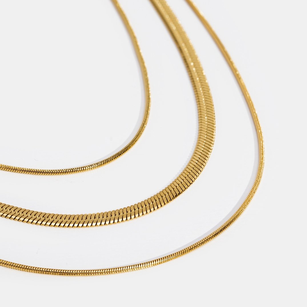 Gold-Tone Multi-Layered Chain Necklace