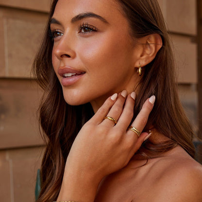 Gold-Tone Serenity Hoop Earrings