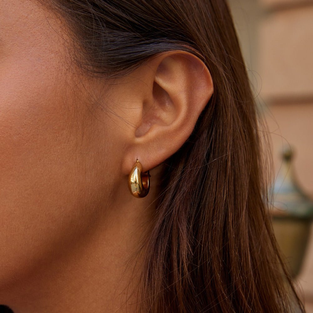 Gold-Tone Serenity Hoop Earrings