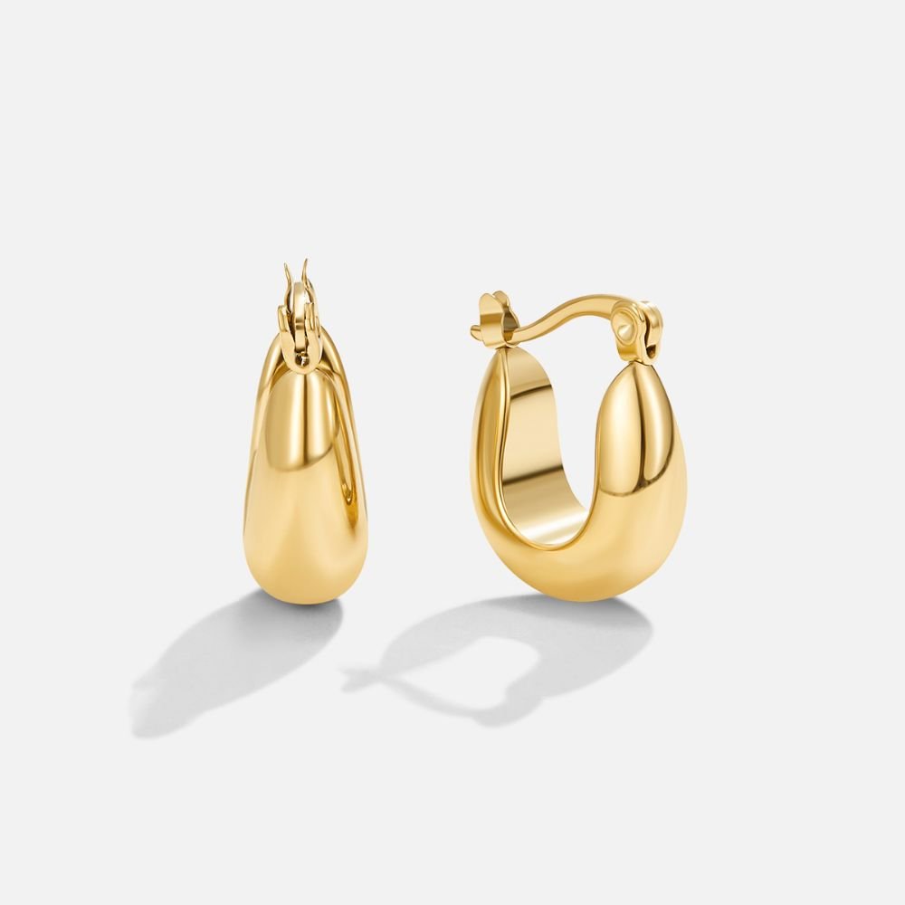 Gold-Tone Serenity Hoop Earrings