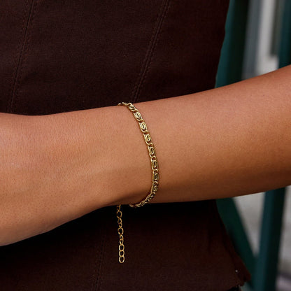 Gold-Tone Swirl Link Chain Bracelet