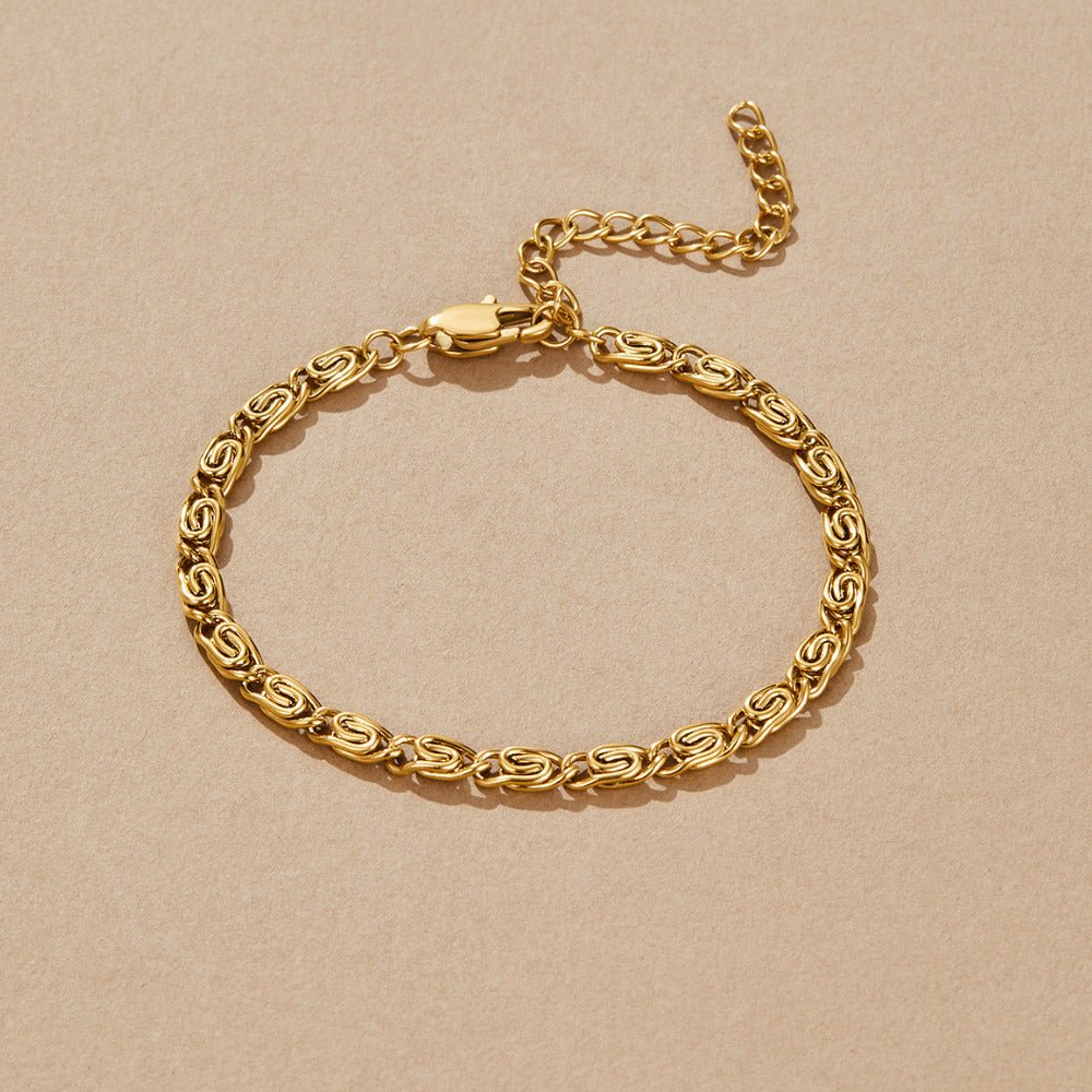 Gold-Tone Swirl Link Chain Bracelet