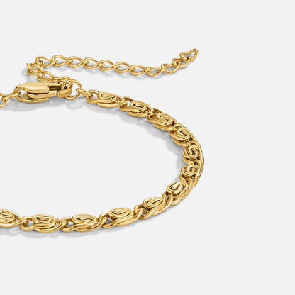 Gold-Tone Swirl Link Chain Bracelet